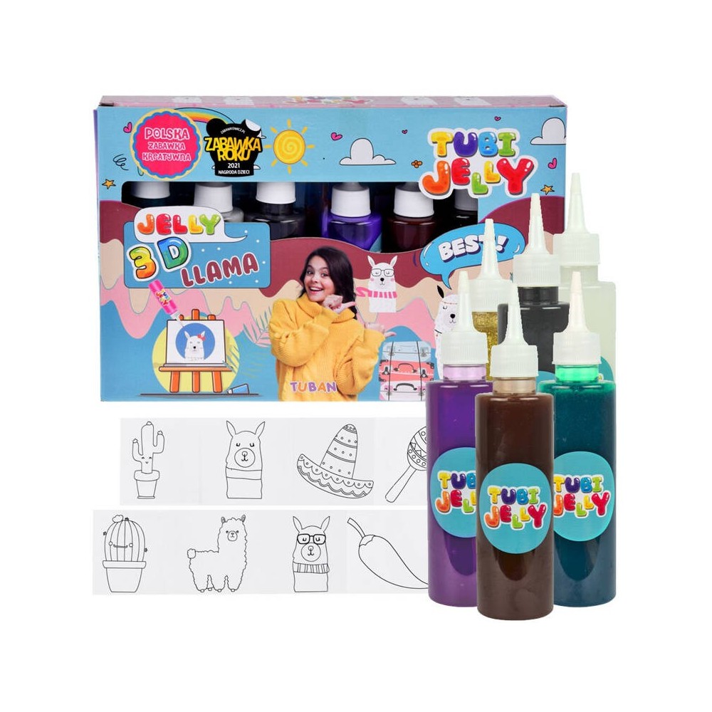 Tuban Kreatívna Sada Tubi Jelly Lama 6 Farieb 3D Gel