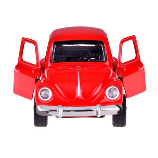 JOKO Kovový Model AUTO Volkswagen Beetle so svetlom a zvukom + otváracie dvere, červené