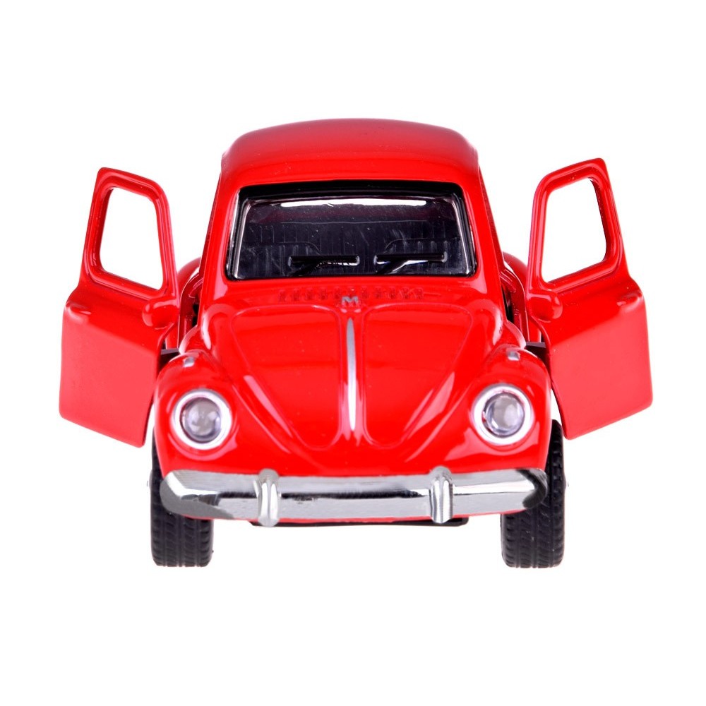 JOKO Kovový Model AUTO Volkswagen Beetle so svetlom a zvukom + otváracie dvere, červené