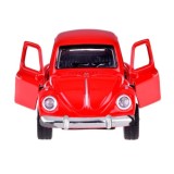 JOKO Kovový Model AUTO Volkswagen Beetle so svetlom a zvukom + otváracie dvere, červené