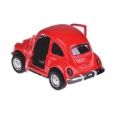 JOKO Kovový Model AUTO Volkswagen Beetle so svetlom a zvukom + otváracie dvere, červené