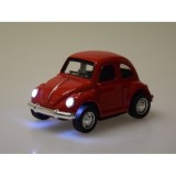 JOKO Kovový Model AUTO Volkswagen Beetle so svetlom a zvukom + otváracie dvere, červené