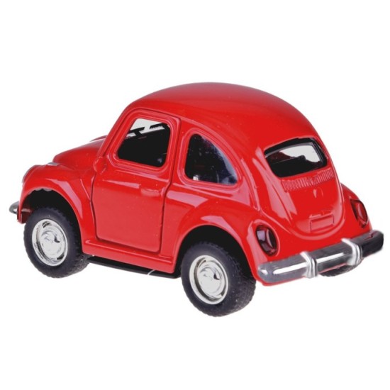 JOKO Kovový Model AUTO Volkswagen Beetle so svetlom a zvukom + otváracie dvere, červené