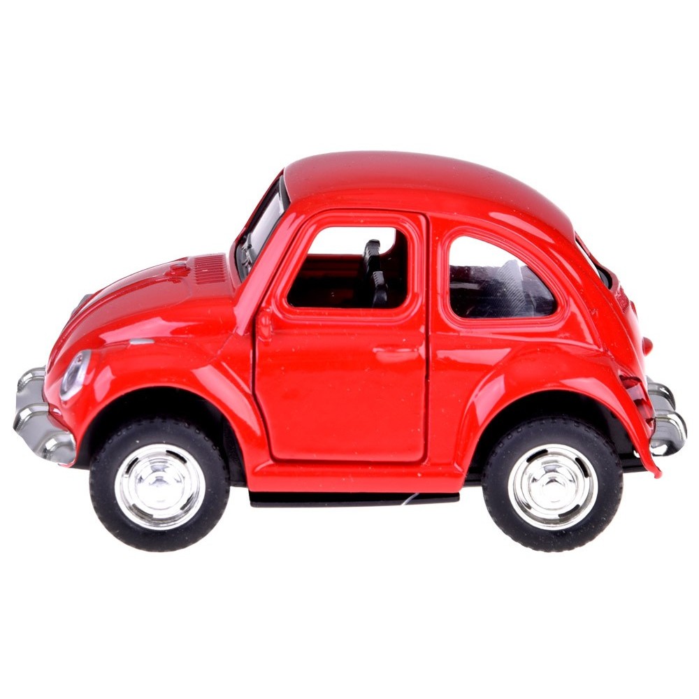 JOKO Kovový Model AUTO Volkswagen Beetle so svetlom a zvukom + otváracie dvere, červené