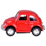 JOKO Kovový Model AUTO Volkswagen Beetle so svetlom a zvukom + otváracie dvere, červené