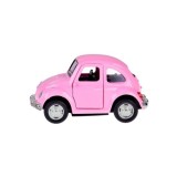 JOKO Kovový Model AUTO Volkswagen Beetle so svetlom a zvukom + otváracie dvere, ružové