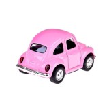 JOKO Kovový Model AUTO Volkswagen Beetle so svetlom a zvukom + otváracie dvere, ružové