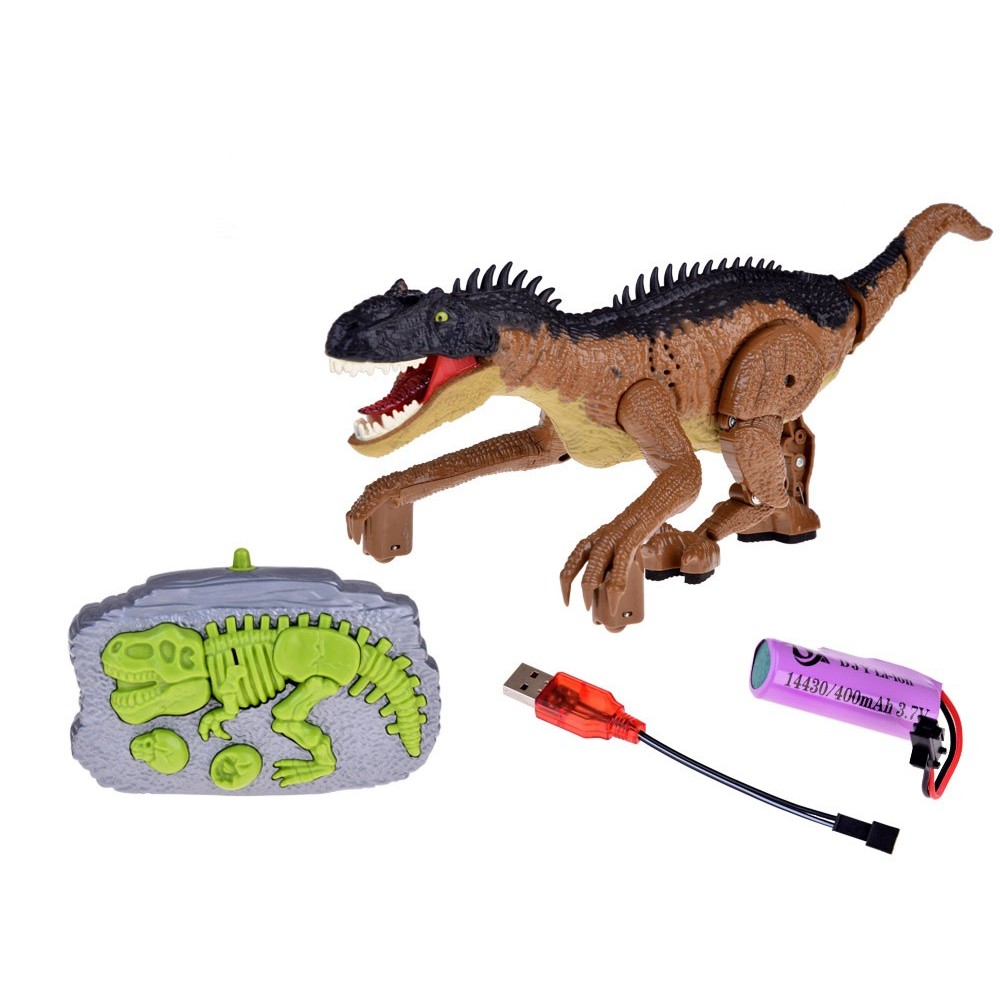 JOKO RC Dinosaurus na diaľkové ovládanie so svetlom a zvukom, hnedý