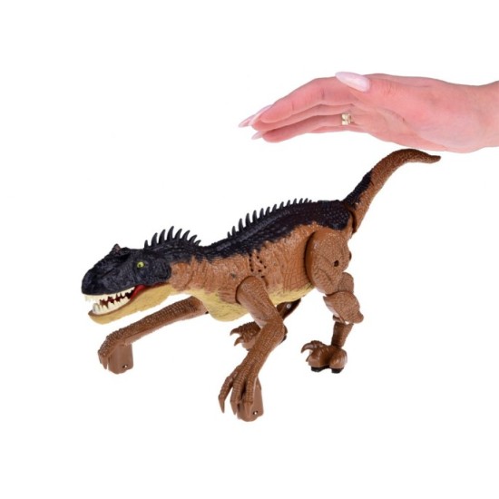 JOKO RC Dinosaurus na diaľkové ovládanie so svetlom a zvukom, hnedý