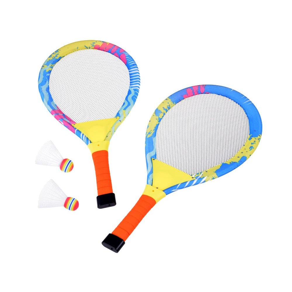 JOKO Detské Badmintonové Rakety s LED svetlom + košík s LED svetlom