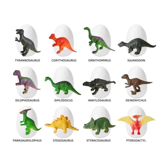 JOKO Archeologická Sada 12ks VEĽKÉ Sádrové Dinosaurie Vajcia + 12ks kartičky o Dinosauroch + nástroje