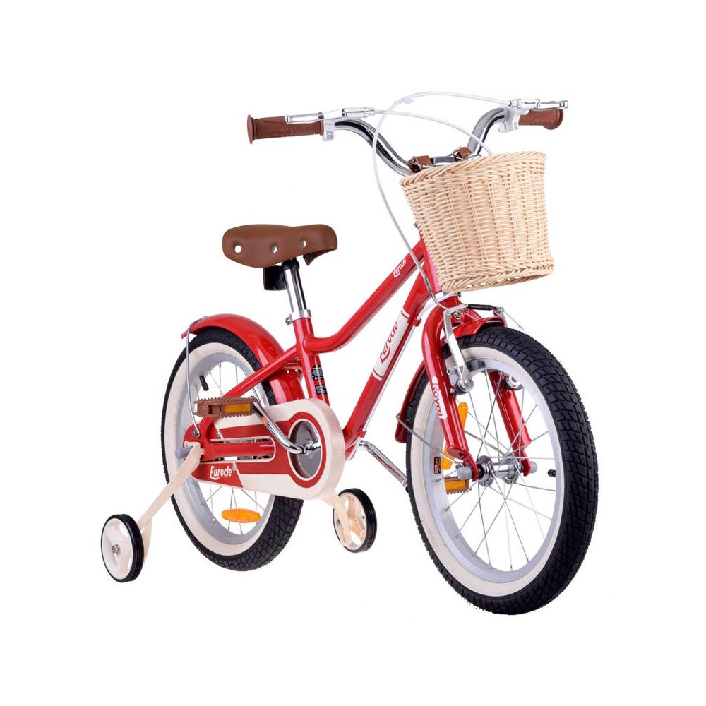 RoyalBaby Hliníkový Detský Bicykel Lovely City 16" s košíkom a zvončekom, červený