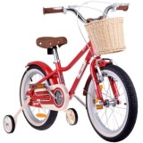 RoyalBaby Hliníkový Detský Bicykel Lovely City 16" s košíkom a zvončekom, červený