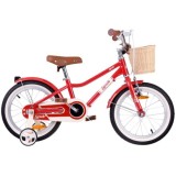 RoyalBaby Hliníkový Detský Bicykel Lovely City 16" s košíkom a zvončekom, červený