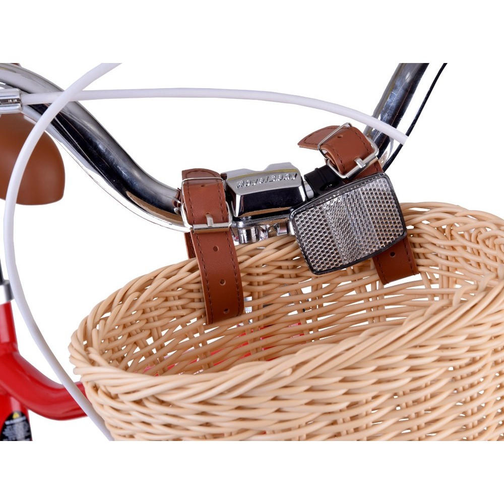RoyalBaby Hliníkový Detský Bicykel Lovely City 16" s košíkom a zvončekom, červený