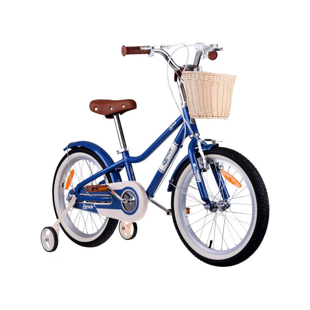 RoyalBaby Hliníkový Detský Bicykel Lovely City Eurocle 18" s košíkom a zvončekom, modrý