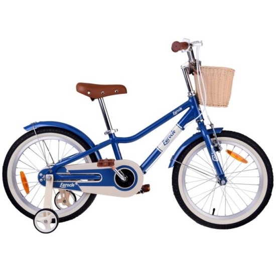 RoyalBaby Hliníkový Detský Bicykel Lovely City Eurocle 18" s košíkom a zvončekom, modrý