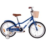 RoyalBaby Hliníkový Detský Bicykel Lovely City Eurocle 18" s košíkom a zvončekom, modrý