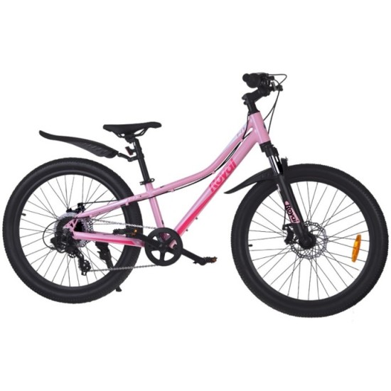 RoyalBaby Ultra Ľahký Hliníkový Detský Bicykel 24" STUDENT, SHIMANO REVOSHIFT prehadzovačka, váha 12,9kg, ružový