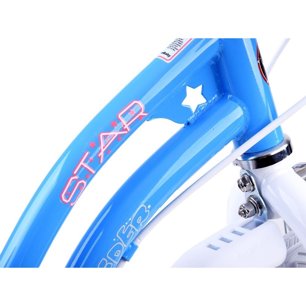 RoyalBaby Detský Bicykel STAR GIRL 16" s košíkom a zvončekom, modrý