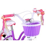 RoyalBaby Detský Bicykel STAR GIRL 16" s košíkom a zvončekom, fialový