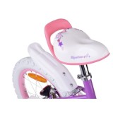 RoyalBaby Detský Bicykel STAR GIRL 16" s košíkom a zvončekom, fialový