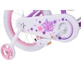 RoyalBaby Detský Bicykel STAR GIRL 16" s košíkom a zvončekom, fialový