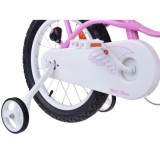 RoyalBaby Detský Bicykel Little Swan Labutie Krídla 14"s košíkom a zvončekom + mašle, ružový