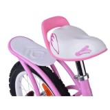 RoyalBaby Detský Bicykel Little Swan Labutie Krídla 14"s košíkom a zvončekom + mašle, ružový