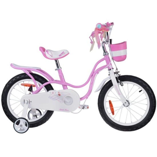 RoyalBaby Detský Bickyel Little Swan 16" s košíkom a zvončekom, ružový
