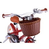RoyalBaby Detský Bicykel RETRO MACARON 16" s košíkom a zvončekom, červený