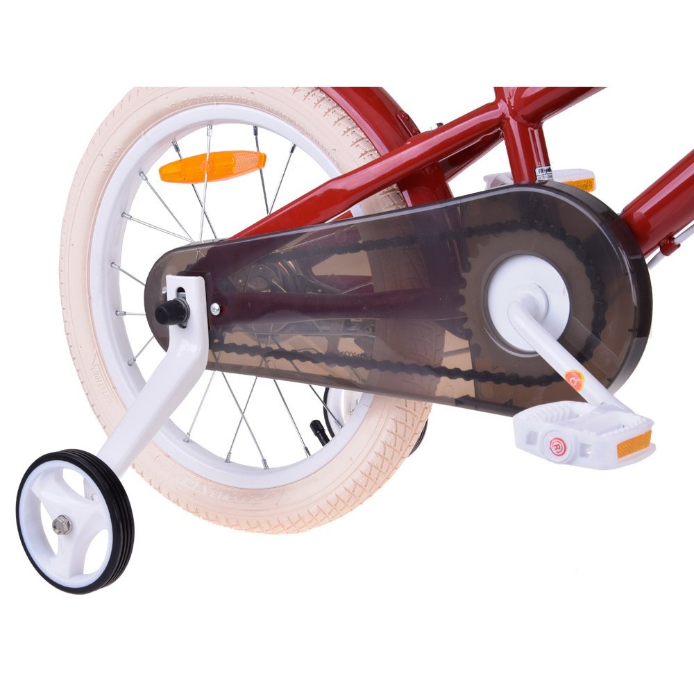 RoyalBaby Detský Bicykel RETRO MACARON 16" s košíkom a zvončekom, červený