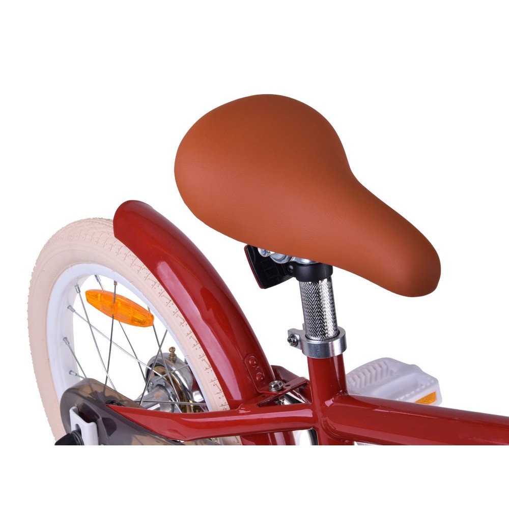 RoyalBaby Detský Bicykel RETRO MACARON 16" s košíkom a zvončekom, červený