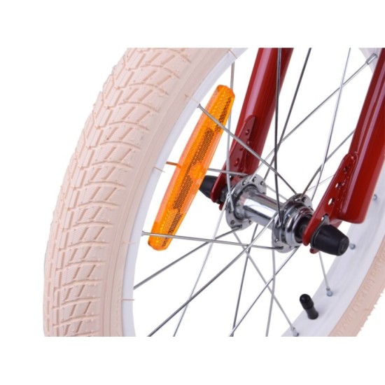 RoyalBaby Detský Bicykel RETRO MACARON 16" s košíkom a zvončekom, červený