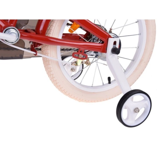 RoyalBaby Detský Bicykel RETRO MACARON 16" s košíkom a zvončekom, červený