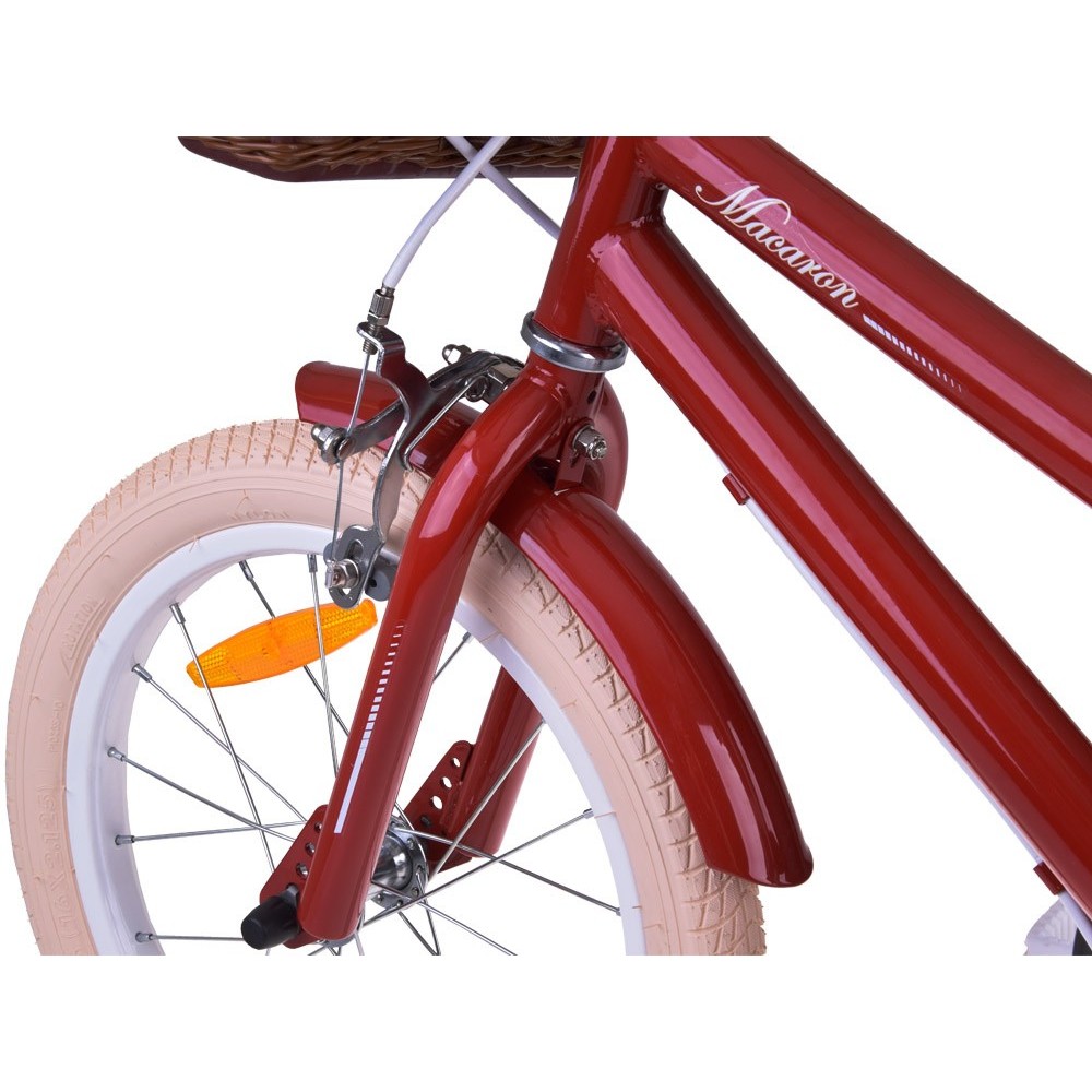 RoyalBaby Detský Bicykel RETRO MACARON 16" s košíkom a zvončekom, červený