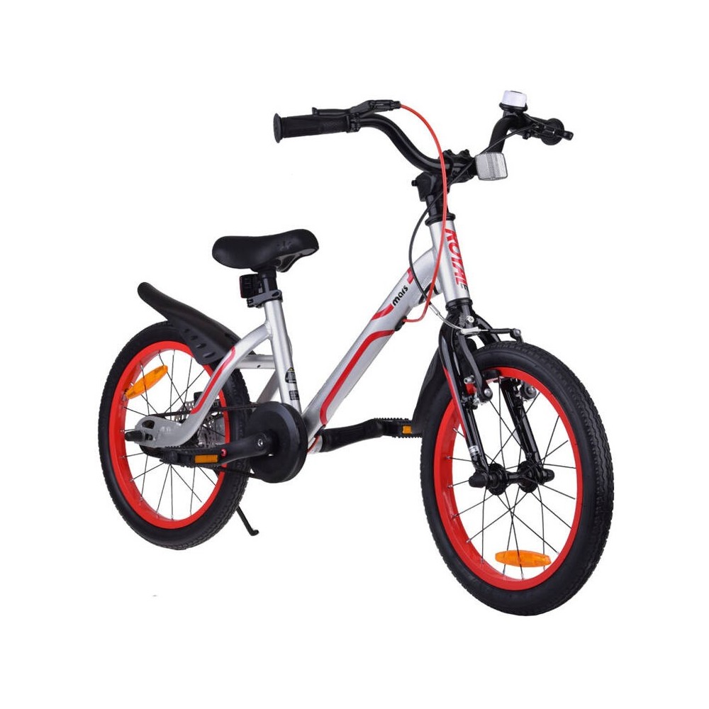 RoyalBaby Hliníkový Detský Bicykel Mars 16" so zvončekom, váha iba 7,25kg, strieborný