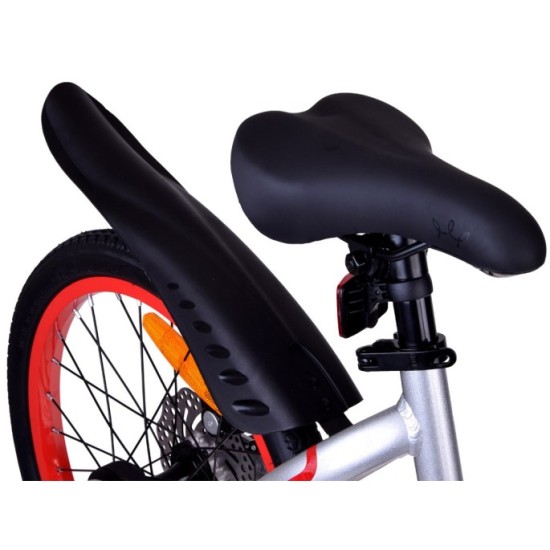RoyalBaby Ultra ĽAHKÝ Hliníkový Detský Bicykel 18" Mars so zvončekom, váha bicykla 8,2kg, strieborný