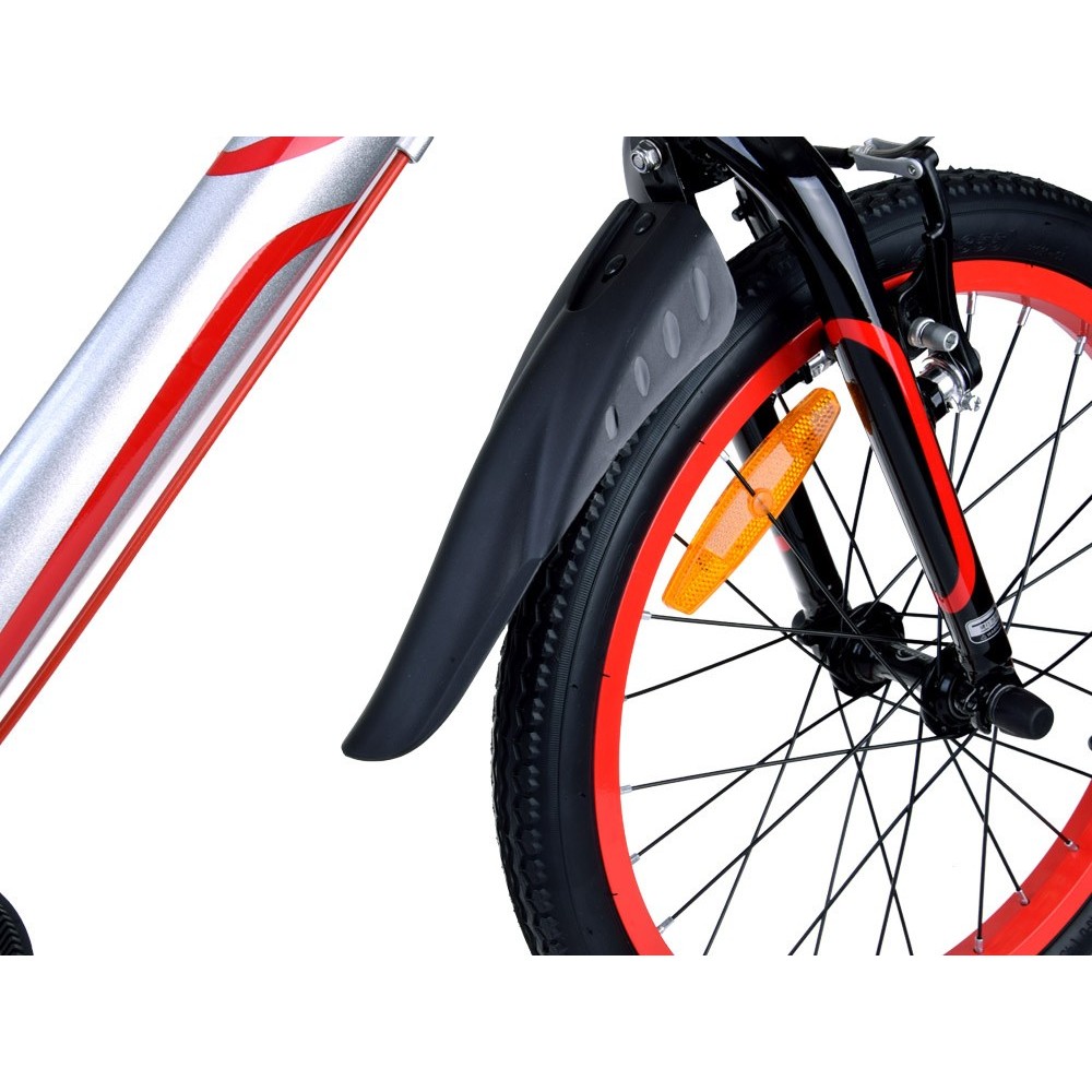 RoyalBaby Ultra ĽAHKÝ Hliníkový Detský Bicykel 18" Mars so zvončekom, váha bicykla 8,2kg, strieborný