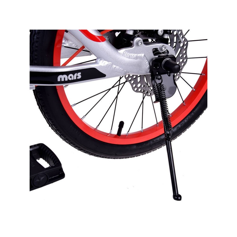 RoyalBaby Ultra ĽAHKÝ Hliníkový Detský Bicykel 18" Mars so zvončekom, váha bicykla 8,2kg, strieborný