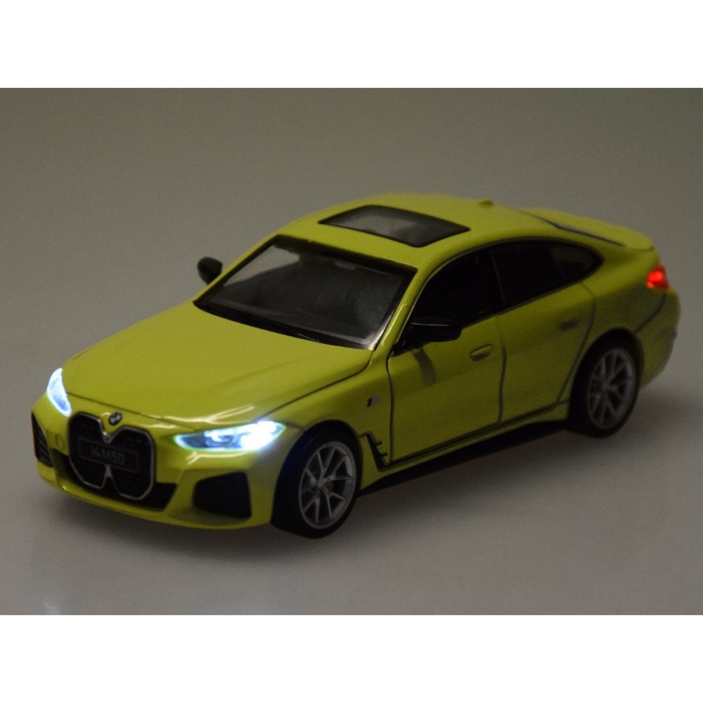 JOKO Kovový Model Auto Elektrické BMW i4 M50 so svetlom a zvukom + NABÍJACIA Stanica + otváracie dvere, zelené