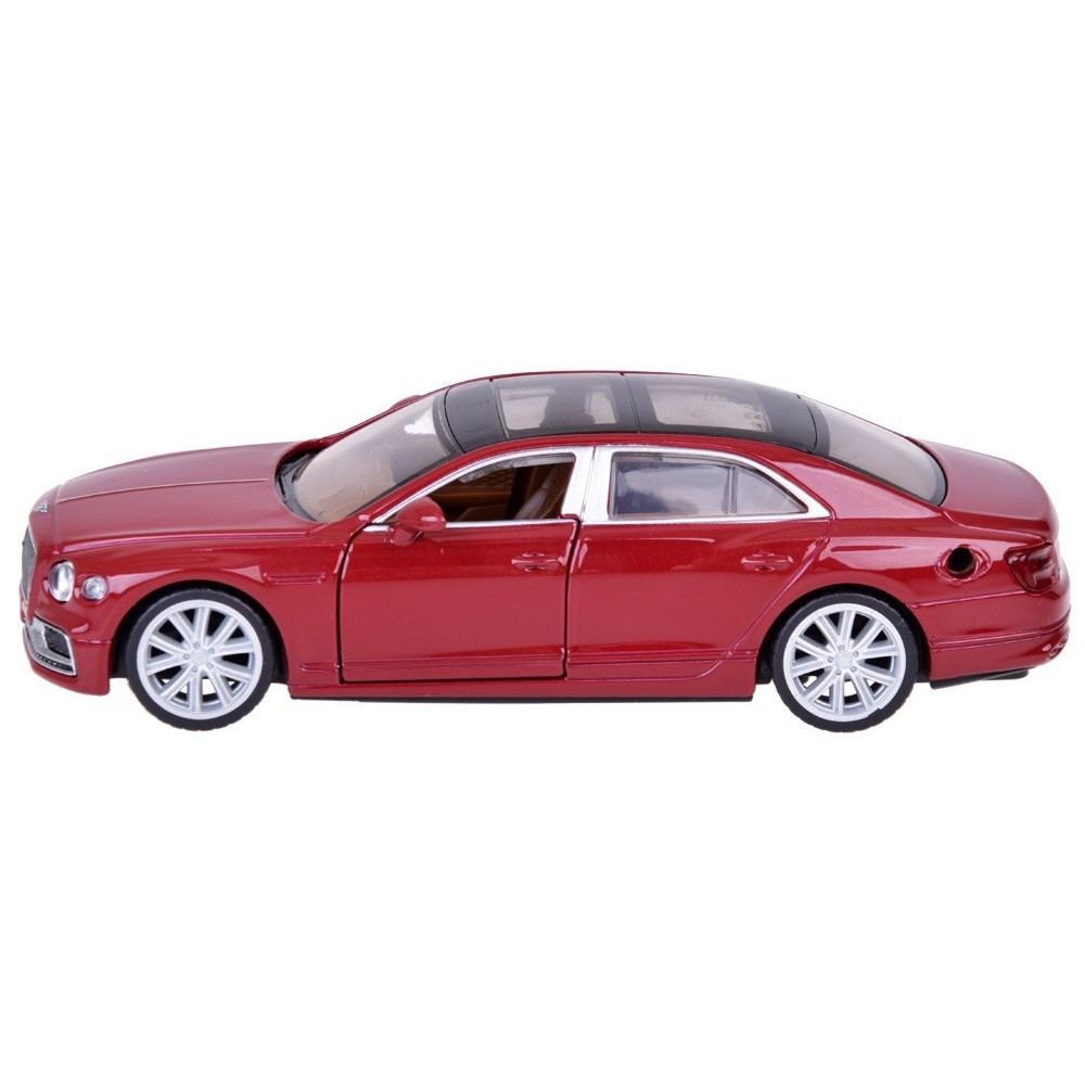JOKO Kovový Model Elektrické Auto Bentley Flying Spur Hybrid so svetlom a zvukom + NABÍJACIA Stanica + otváracie dvere, bordové