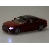 JOKO Kovový Model Elektrické Auto Bentley Flying Spur Hybrid so svetlom a zvukom + NABÍJACIA Stanica + otváracie dvere, bordové