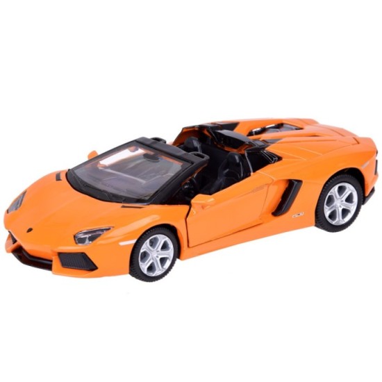 JOKO Kovový Model Auto Lamborghini Aventador Roadster 1:32 so svetlom a zvukom + otváracie dvere, oranžové
