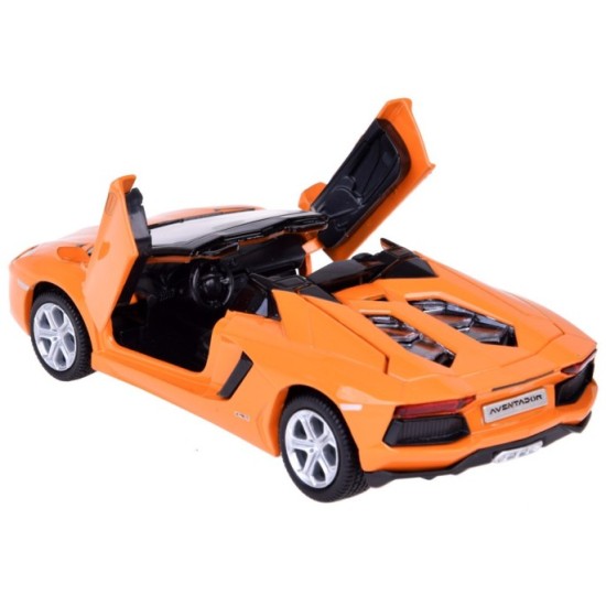 JOKO Kovový Model Auto Lamborghini Aventador Roadster 1:32 so svetlom a zvukom + otváracie dvere, oranžové