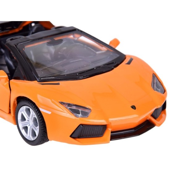 JOKO Kovový Model Auto Lamborghini Aventador Roadster 1:32 so svetlom a zvukom + otváracie dvere, oranžové