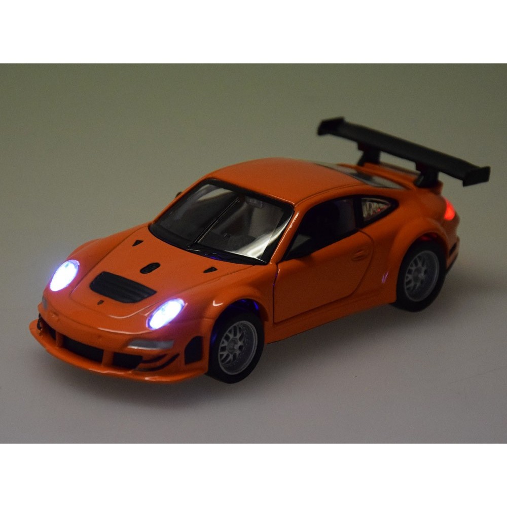 JOKO Kovový Model Auto Porsche 911 GT3 RS 1:32 so svetlom a zvukom + otváracie dvere, oranžové