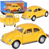 JOKO Kovové Auto Volkswagen Classical Beetle 1967 1:36 so svetlom a zvukom + otváracie dvere, žlté