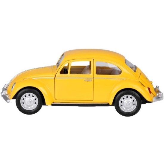 JOKO Kovové Auto Volkswagen Classical Beetle 1967 1:36 so svetlom a zvukom + otváracie dvere, žlté