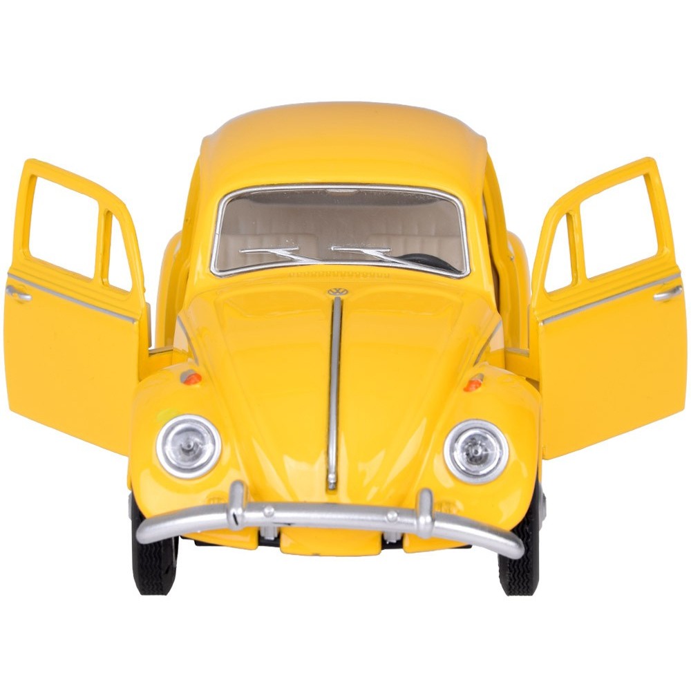 JOKO Kovové Auto Volkswagen Classical Beetle 1967 1:36 so svetlom a zvukom + otváracie dvere, žlté